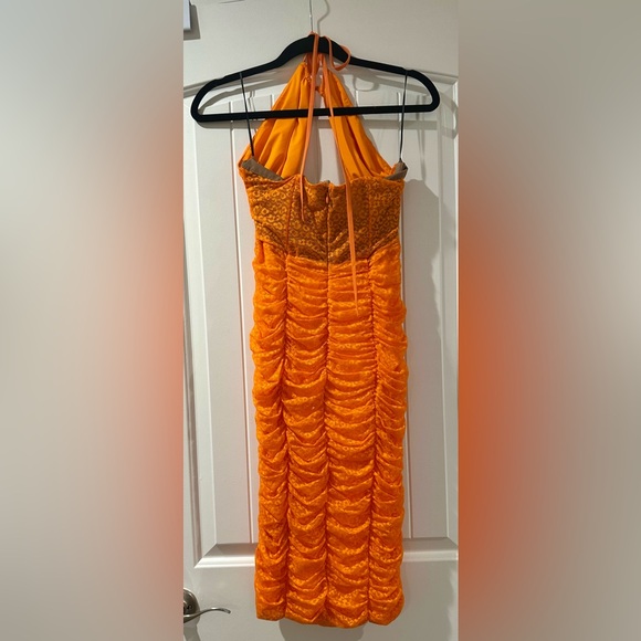 NBD Bright Orange Lace Dress - Picture 4 of 5